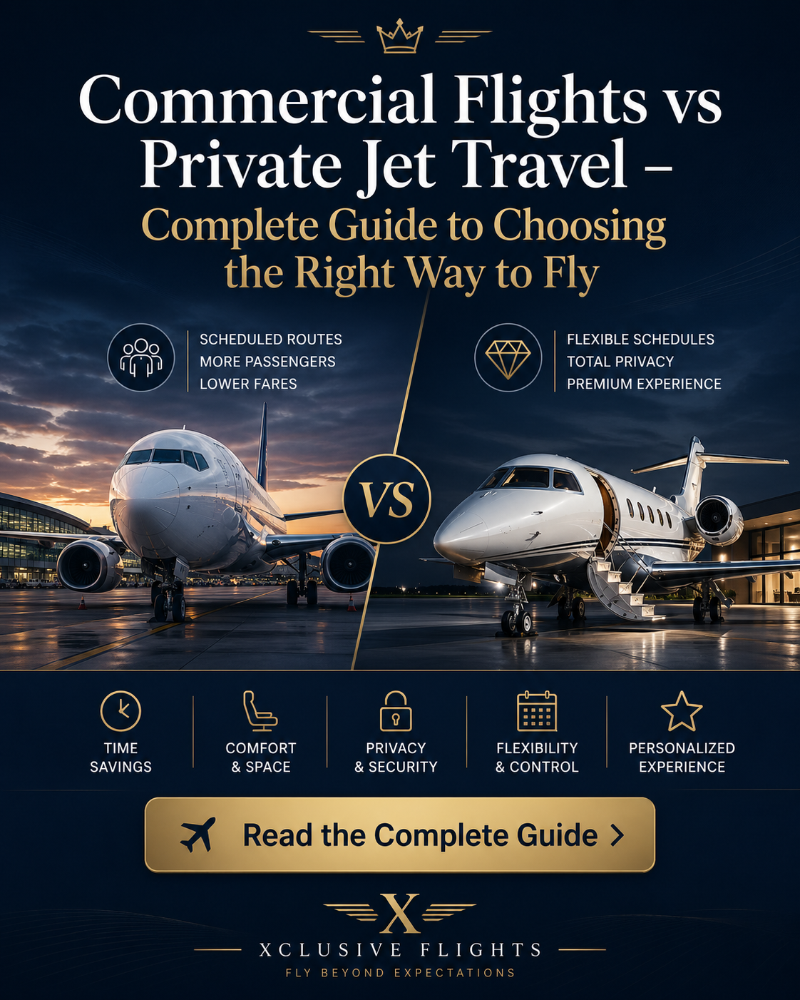 Commercial Flights vs Private Jet Travel – Complete Guide to Choosing the Right Way to Fly